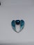 Blue heart wings pendant jewellery silver crystal pendant