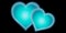 Blue hearts fractal on dark background