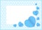 Blue hearts shape on blue pastel color soft for banner background copy space, many heart shape for banner valentines decoration