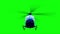 Blue helicopter animation. Realistic reflections, shadows and motion. Green screen 4k footage.