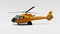 Blue helicopter isolated on the gray background. 3d illustration