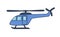 Blue helicopter sketch. Vehicle. Doodle aviation icon. Vector freehand copter illustration