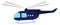 A blue helicopter, vector or color illustration