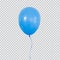 Blue helium balloon isolated on transparent background.