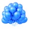 Blue helium balloons bunch, flying up birthday party decoration