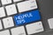 Blue Helpful Tips Keypad on Keyboard. 3D.