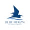 Blue heron logo design