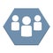 Blue Hexagon Button showing Team, Group, Staff or Community