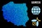Blue Hexagon Poland Map