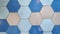 blue hexagonal ceramic tile pattern