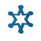 Blue Hexagram sheriff icon isolated on transparent background. Police badge icon.