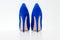 Blue high heel shoes