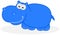 A blue hippo