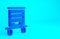 Blue Hive for bees icon isolated on blue background. Beehive symbol. Apiary and beekeeping. Sweet natural food