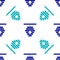 Blue Hive for bees icon isolated seamless pattern on white background. Beehive symbol. Apiary and beekeeping. Sweet