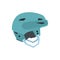 Blue hockey helmet flat icon