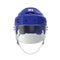 Blue Hockey Helmet on white. 3D illustration