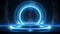 Blue hologram portal. Magic fantasy portal