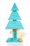 Blue homemade wooden Christmas Tree with burlap angel decoration