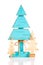 Blue homemade wooden Christmas Tree with burlap tree decorations