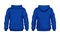 Blue hoodie front and back views. Sweater cotton hooded fashion sweatshirt for everyday wear.
