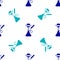 Blue Hookah icon isolated seamless pattern on white background. Vector