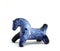 Blue horse, clay whistle from pouring ceramics isolated on a white background