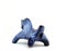 Blue horse, clay whistle from pouring ceramics isolated on a white background