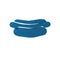 Blue Hotdog sandwich icon isolated on transparent background. Sausage icon. Fast food sign.