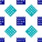 Blue Hotel booking calendar icon isolated seamless pattern on white background. Vector