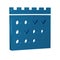 Blue Hotel booking calendar icon isolated on transparent background.