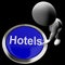 Blue Hotel Button For Travel And Room