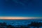 Blue Hour Dawn Seascape from Rock Platform