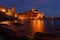 Blue hour on the marina of Vernazza