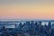 Blue hour over Downtown Manhattan and Verrazano Bridge, NYC