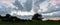 Blue hour panoramic of beef herd