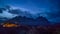 Blue hour sunset at Vestrahorn, a 454 metre tall scree mountain, mainly made up of gabbro and granophyre rocks Stokksnes peninsula