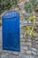 Blue house entrance in Liguria