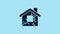 Blue House icon isolated on blue background. Insurance concept. Security, safety, protection, protect concept. 4K Video