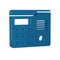 Blue House intercom system icon isolated on transparent background.