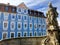 Blue House of Old Town Bamberg and Statue of Kunigunde