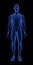 Blue Human Anatomy Body 3D Scan render on black background