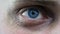 The blue of the human eye is very closely represented by the pulsation of the eye and blinking. Concept of: Sky blue, Close to the