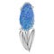 Blue hyacinth flower isolated on a white background. Hand drawn vector illustration. The first spring flower is blue hyacinth