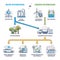 Blue hydrogen energy vs green H2 power production comparison outline diagram