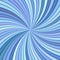 Blue hypnotic abstract swirl background with curved striped rays