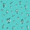 Blue ice cream pattern background theme