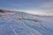 Blue ice of Lake Baikal hummocks