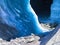 Blue Ice at the Mer de Glace glacier cave, Chamonix, France