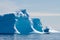 Blue icebergs adrift